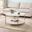 Silas Round Faux Stone Cocktail Table In White