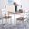 Silio Rectangle Dining Room Set In White and Natural