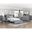 Sloane Youth Bookcase Platform Bedroom Set with Hidden Desk, Stool and Bench In Gray