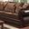 Franklin Dark Brown Fabric and Leatherette Sofa