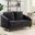 Sofia Black Velvet Modern Chic Loveseat Couch