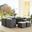 Sojourn Antique Canvas Beige 9 Piece Outdoor Patio Sunbrella Dining Set EEI-1946-CHC-BEI-SET