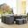 Sojourn Canvas Gray 9 Piece Outdoor Patio Sunbrella Dining Set EEI-1946-CHC-GRY-SET