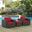 Sojourn Canvas Red 3 Piece Outdoor Patio Sunbrella Sectional Set EEI-1891-CHC-RED-SET