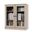Solid Wood 3-Shelf Bookcase With Clear Glass Doors And Adjustable Shelves In Beige