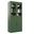 Solid Wood 6-Shelf Bookcase With Clear Glass And Shaker Doors In Green