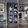 Solid Wood 6-Shelf Bookcase With Clear Glass Doors And Adjustable Shelves In Antique Blue
