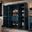 Solid Wood 65" Pantry Cabinet With Shaker Doors And 2-Drawers In Black