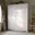 Solid Wood Family Wardrobe In White With Metal Knobs