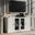 Solid Wood Tv Stand With Clear Glass Doors And Adjustable Shelves In White