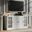 Solid Wood Tv Stand With Frosted Glass Doors And Adjustable Shelves In White