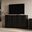 Solid Wood Tv Stand With Raised Panel Doors And Adjustable Shelves In Black