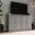 Solid Wood Tv Stand With Raised Panel Doors And Adjustable Shelves In Gray