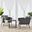 Stance 3 Piece Outdoor Patio Aluminum Sectional Sofa Set In Gray Charcoal EEI-3163-GRY-CHA-SET