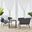 Stance 3 Piece Outdoor Patio Aluminum Sectional Sofa Set In Grey EEI-3163-GRY-WHI-SET