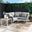 Stance 4 Piece Outdoor Patio Aluminum Sectional Sofa Set In Grey In Gray