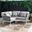 Stance Outdoor Patio Aluminum Small Sectional Sofa In Grey