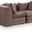 Stellar 76 Inch Chenille Fabric Upholstered 2 Piece Modular Loveseat In Brown