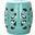 Stencil Blossom Aqua Garden Stool