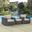 Summon Canvas Antique Beige 3 Piece Outdoor Patio Sunbrella Sectional Set EEI-1905-GRY-BEI-SET