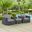 Summon Canvas Gray 3 Piece Outdoor Patio Sunbrella Sectional Set EEI-1905-GRY-GRY-SET