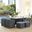 Summon Canvas Gray 9 Piece Outdoor Patio Sunbrella Dining Set