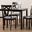 Sylvia Modern And Contemporary Grey Fabric Upholstered And Dark Brown Finished 5-Piece Dining Set