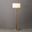 Tambo White Linen Shade Floor Lamp In Natural Ash and Weathered Brass