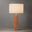 Tambo White Linen Shade Table Lamp In Natural Ash and Weathered Brass