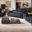 Three Piece Indoor Italian Leather Six Person Seating Set In Black