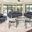 Three Piece Indoor Italian Leather Six Person Seating Set In Dark Gray