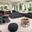 Three Piece Indoor Italian Leather Six Person Seating Set In Dark Gray