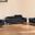 Three Piece Italian Leather Five Person Seating Set In Black