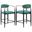 Tina Fabric Upholstered Counter Chair Set of 2 In Green