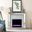 Trandling Mirrored Faux Stone Fireplace With Color Changing Firebox