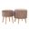 Tray Plush Storage Ottoman Set In Light Brown and Natural