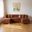Tufted Velvet Modular U Shaped Sofa and Chaise Sectional with Toss Pillows In Orange