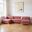 Tufted Velvet Modular U Shaped Sofa and Chaise Sectional with Toss Pillows In Pink