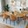 Tule 7-Piece Dining Set in Steel Frame with 71" Oval Dining Table In Beige and Natural