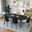 Tule 7-Piece Dining Set in Steel Frame with 71" Oval Dining Table In Black and White