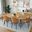 Tule 7-Piece Dining Set in Steel Frame with 71" Oval Dining Table In Natural Brown