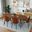 Tule 7-Piece Dining Set in Steel Frame with 71" Oval Dining Table In Walnut and Beige