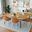 Tule 7-Piece Dining Set in White Steel Frame with 71" Oval Dining Table In Beige and Natural