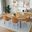 Tule 7-Piece Dining Set in White Steel Frame with 71" Oval Dining Table In Natural Brown