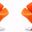 Tulip Swivel Accent Chair in Orange and Polished Chrome (Set of 2)