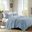 Tuscany 3 Piece Reversible Scalloped Edge Full/Queen Quilt Set In Blue