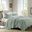 Tuscany Polyester Microfiber Solid Brushed 3 Piece Queen Coverlet Set In Seafoam