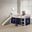 Twin Panel Low Loft Bed With Slide In Two-Tone Grey-White Finish &amp; Blue Tent Kit