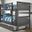 Twin-Twin Mission Bunk Bed W-Trundle In Dark Grey Finish