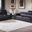 Two Piece Indoor Italian Leather Five Person Seating Set In Black